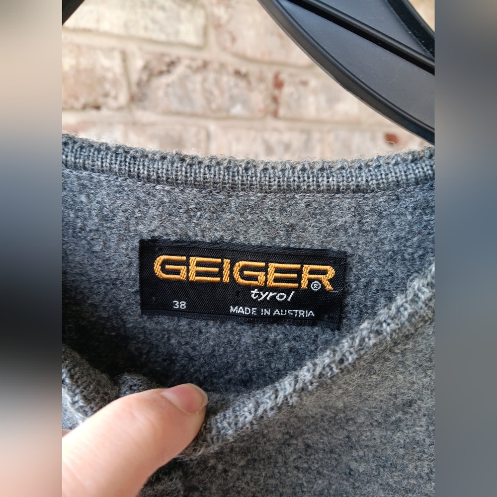 Heather Gray GEIGER Boiled Wool Sweater - Picture 3 of 6